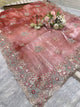 BUY 1 GET 1 FREE – Blush Pink Floral Embroidered Saree