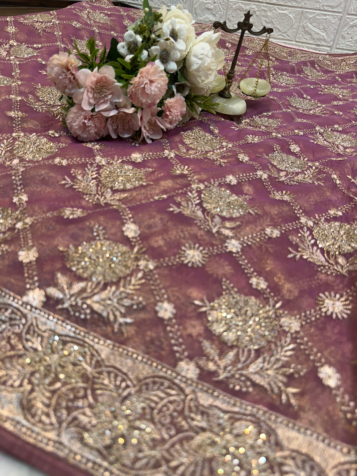 BUY 1 GET 1 FREE – Premium Wine Plum Designer Saree