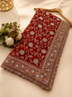 Royal Red Designer Saree with Elegant Zarkhan & Golden Work