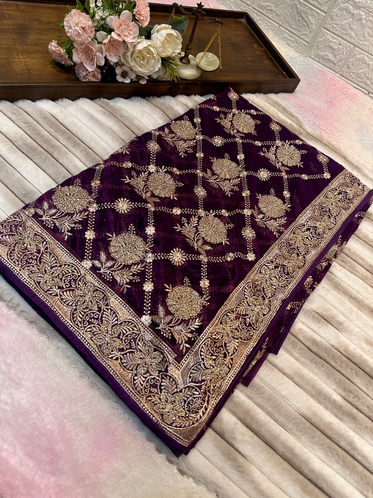 BUY 1 GET 1 FREE – Premium Royal Purple Designer Saree