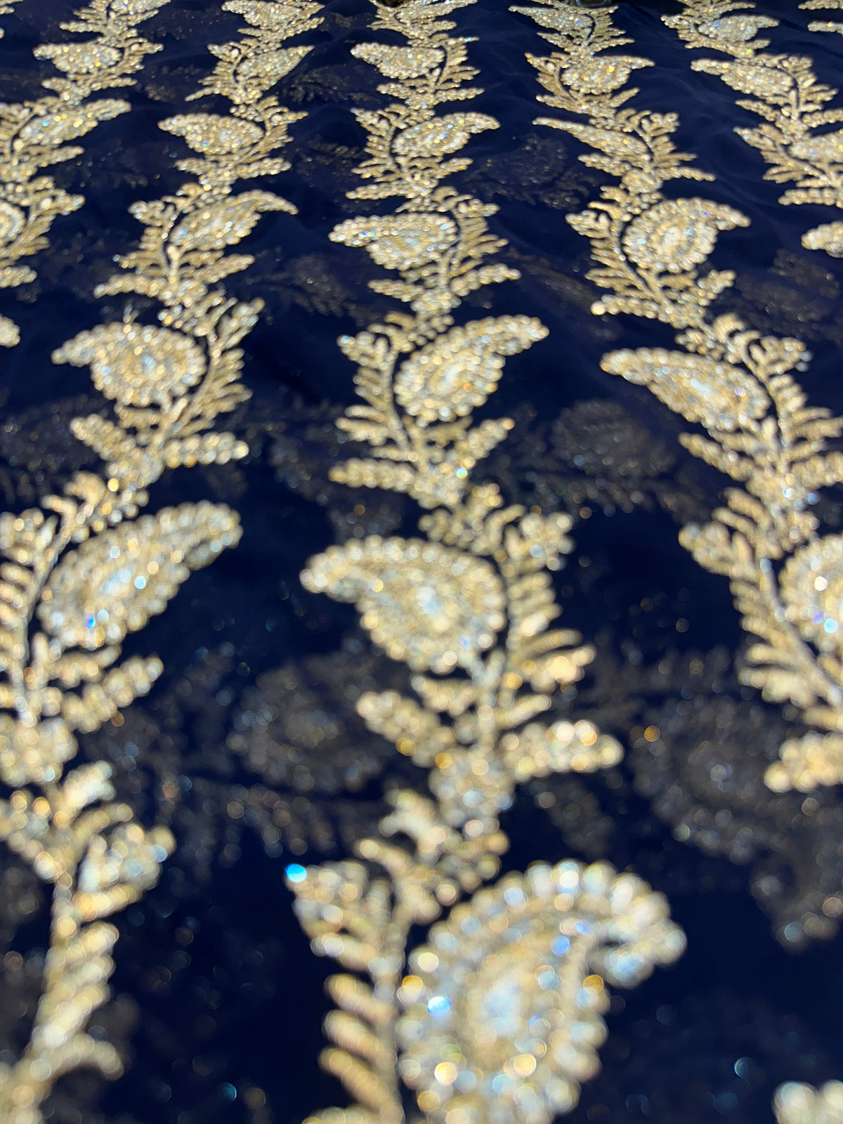 Navy Blue Bridal Saree with Dupatta | Heavy Zari & Embroidery Work