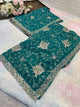 Premium Teal Green Zari Work Saree With Dupatta ✨