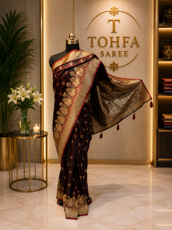 Premium Top Dyed Designer Saree with Rich Woven Border | Elegant Traditional Party Wear | TOHFA Saree