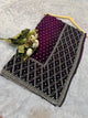Elegant Wine Purple Shadow Zarkhan Designer Saree