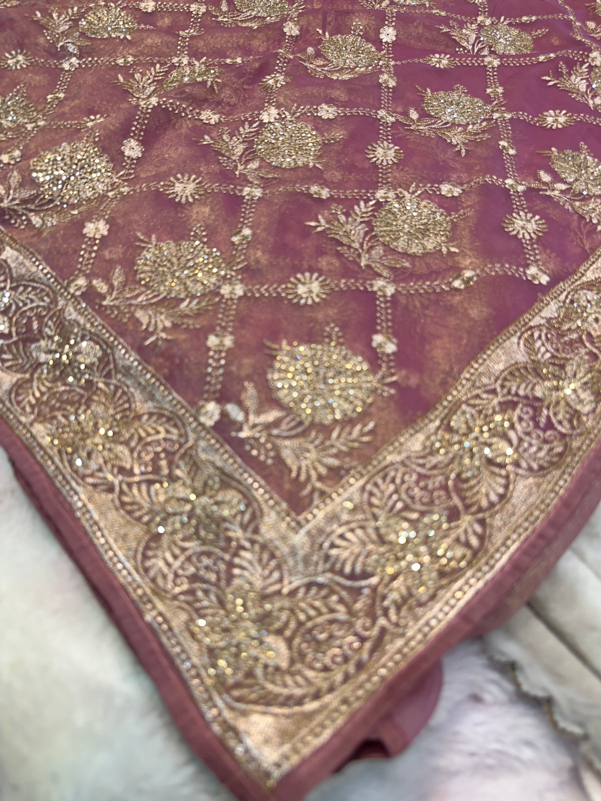 BUY 1 GET 1 FREE – Premium Wine Plum Designer Saree