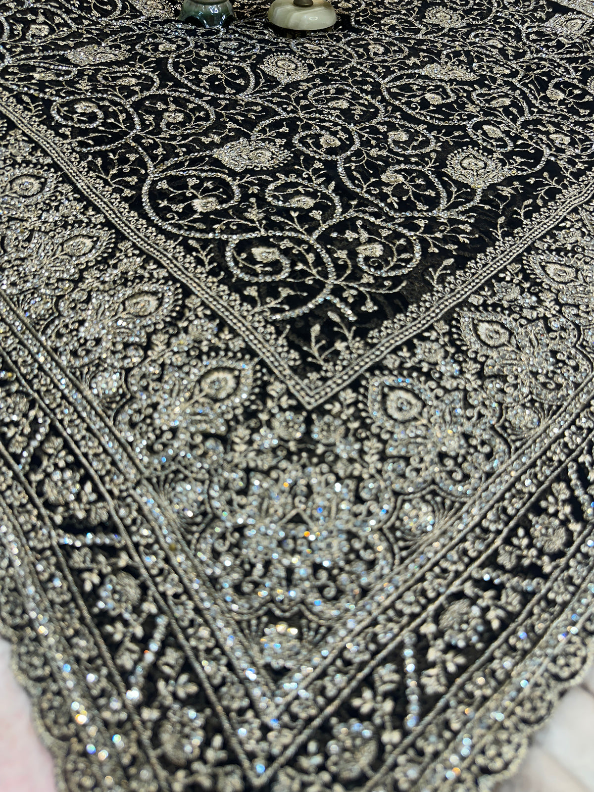 Premium Black Saree with Dupatta | Heavy Embroidery & Stone Work