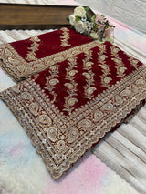 Premium Bridal Saree with Dupatta | Heavy Zari & Embroidery Work