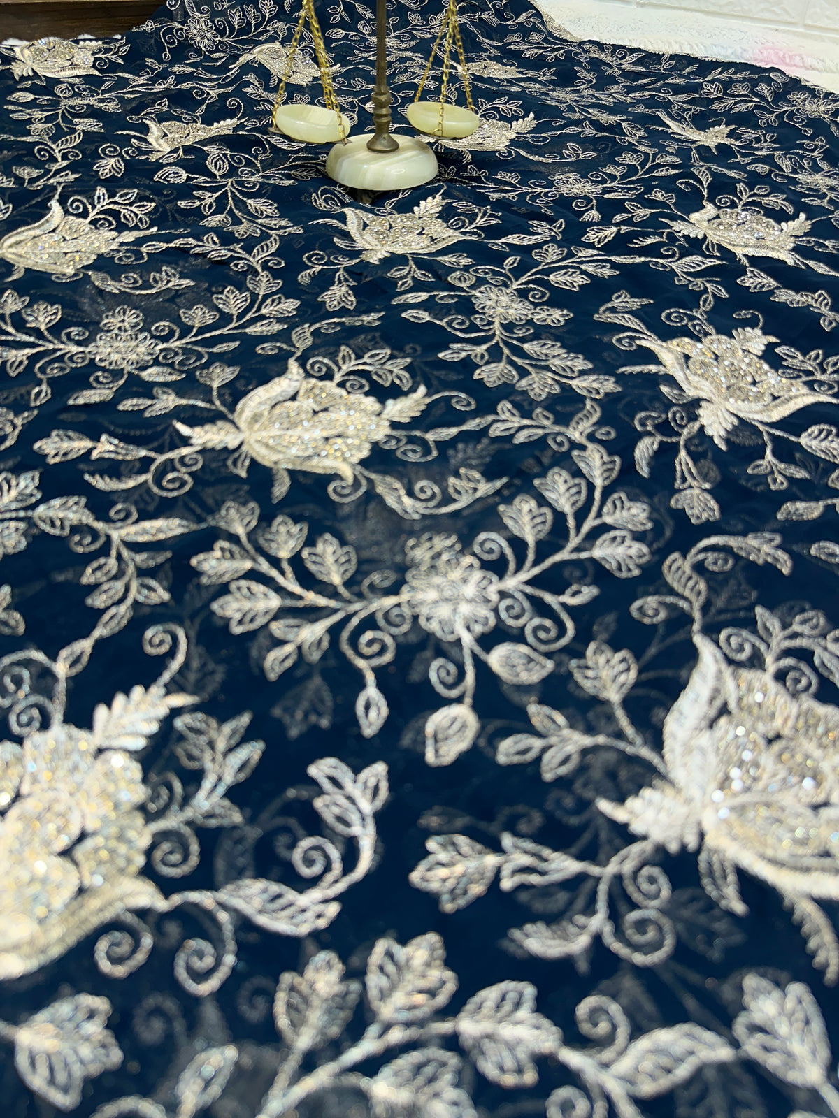 Midnight Blue Zari & Zarkhan Saree with Dupatta