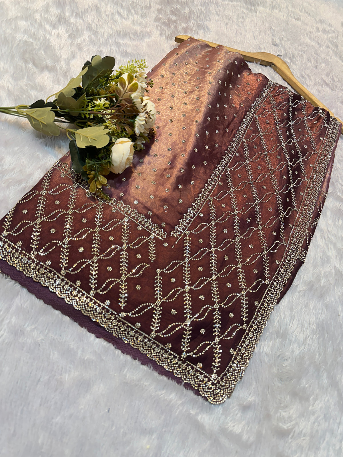 Royal Mauve Elegance – Premium Zarkhan Designer Saree