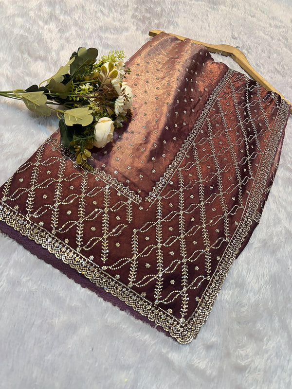 Royal Mauve Elegance – Premium Zarkhan Designer Saree