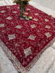 Red Designer Saree With Dupatta – Premium Floral Embroidery
