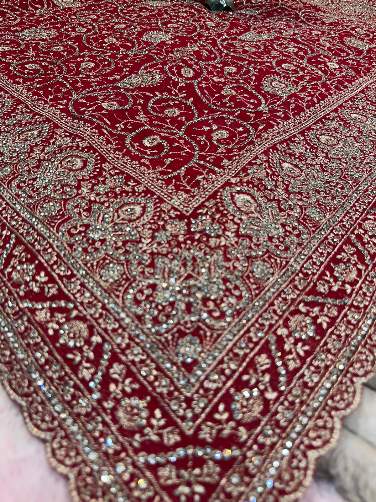 Premium Red Bridal Saree with Dupatta | Heavy Embroidery & Stone Work