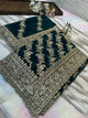 Premium Teal Green Saree with Dupatta | Heavy Zari & Embroidery Work