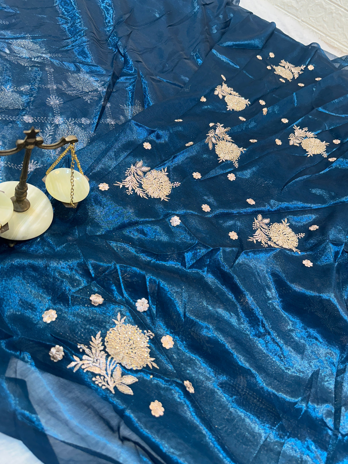 BUY 1 GET 1 FREE – Navy Blue Zari & Zarkhan Saree