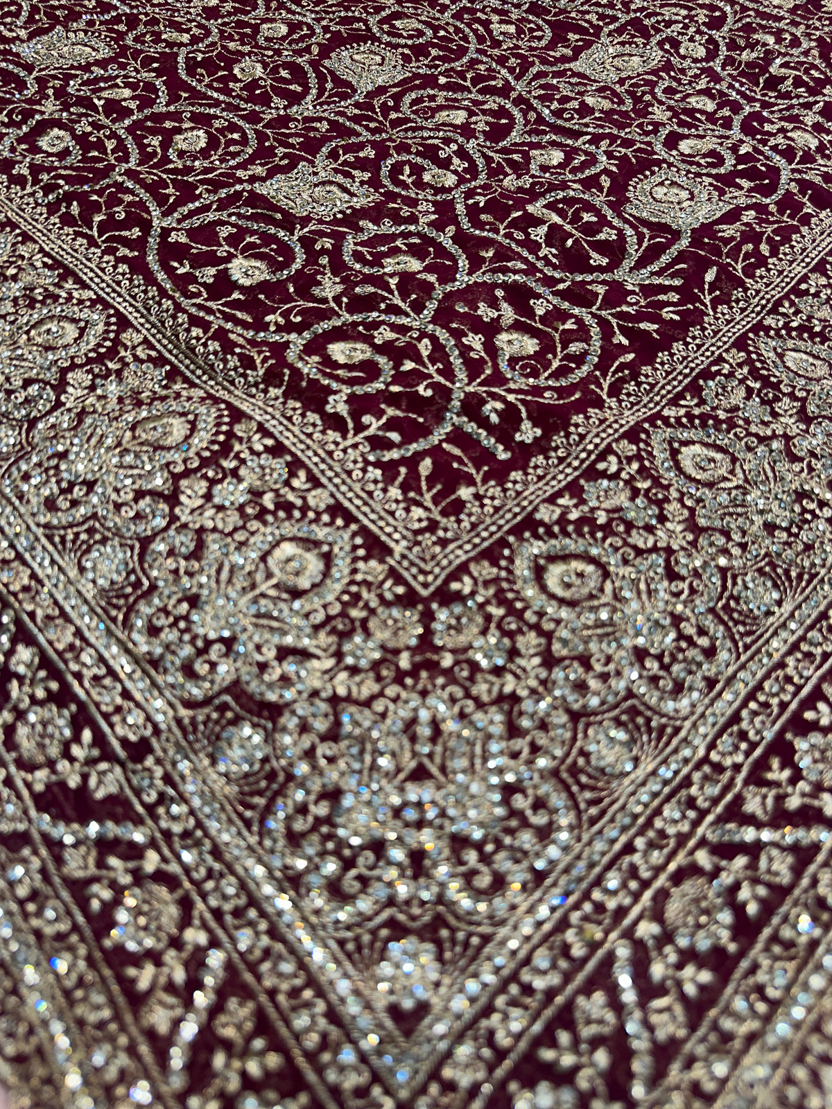 Premium Wine Saree with Dupatta | Heavy Embroidery & Stone Work