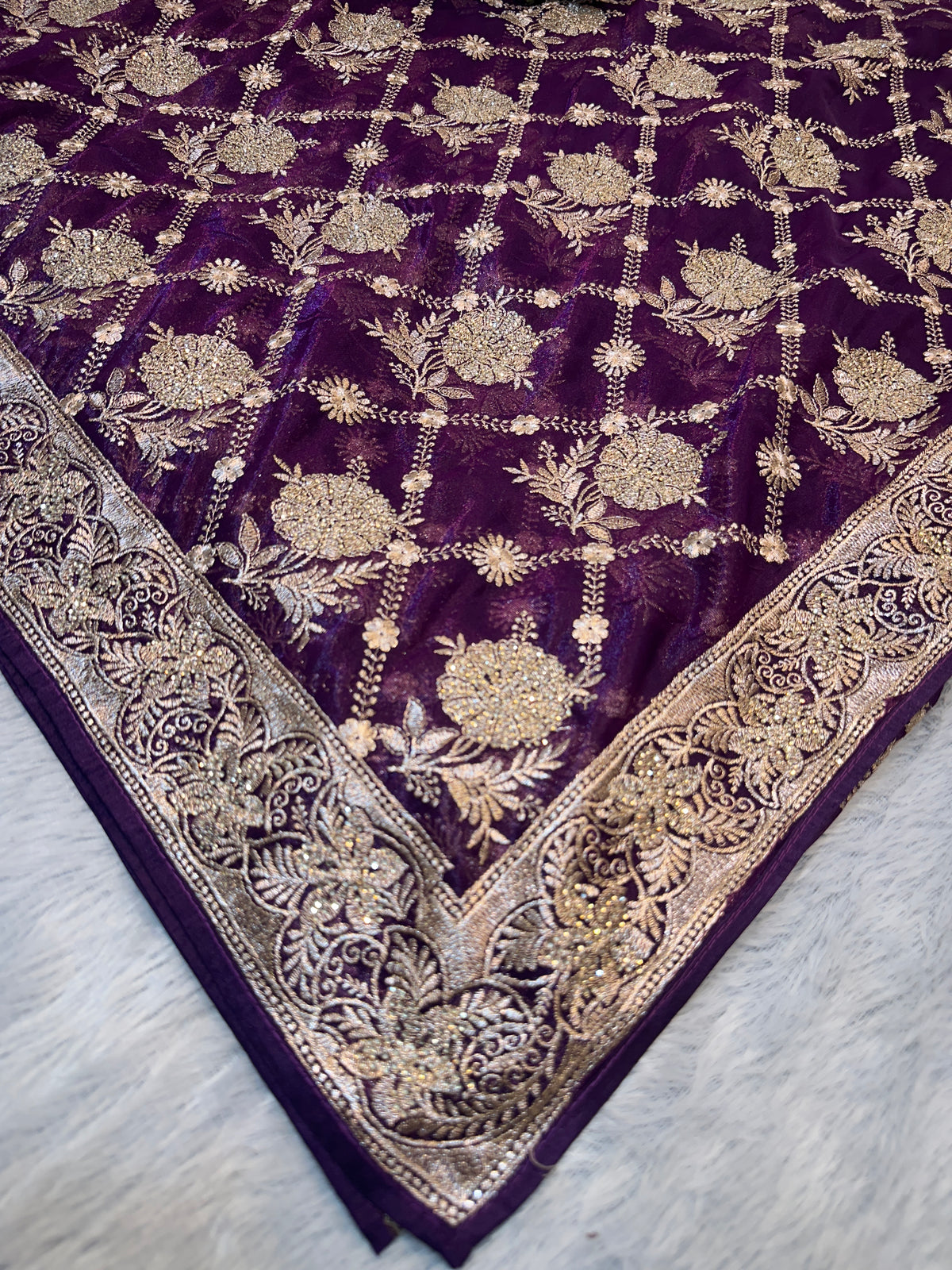 BUY 1 GET 1 FREE – Premium Royal Purple Designer Saree