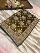 BUY 1 GET 1 FREE – Olive Green Zari & Zarkhan Saree