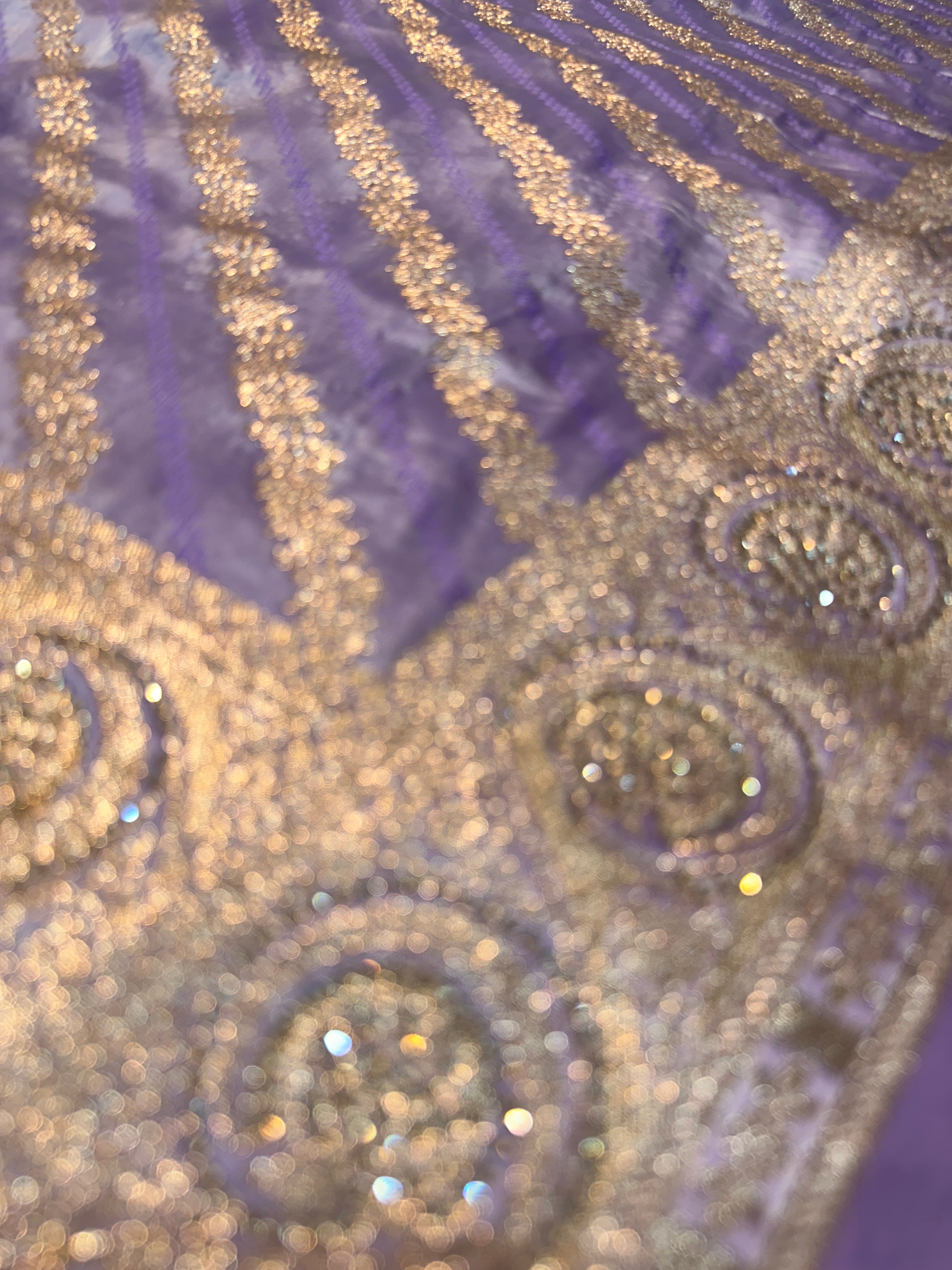 Lavender Purple Banarasi Silk Saree with Gold Zari Stripes & Heavy Zari Border