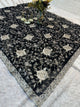 Black Designer Saree With Dupatta – Premium Floral Embroidery