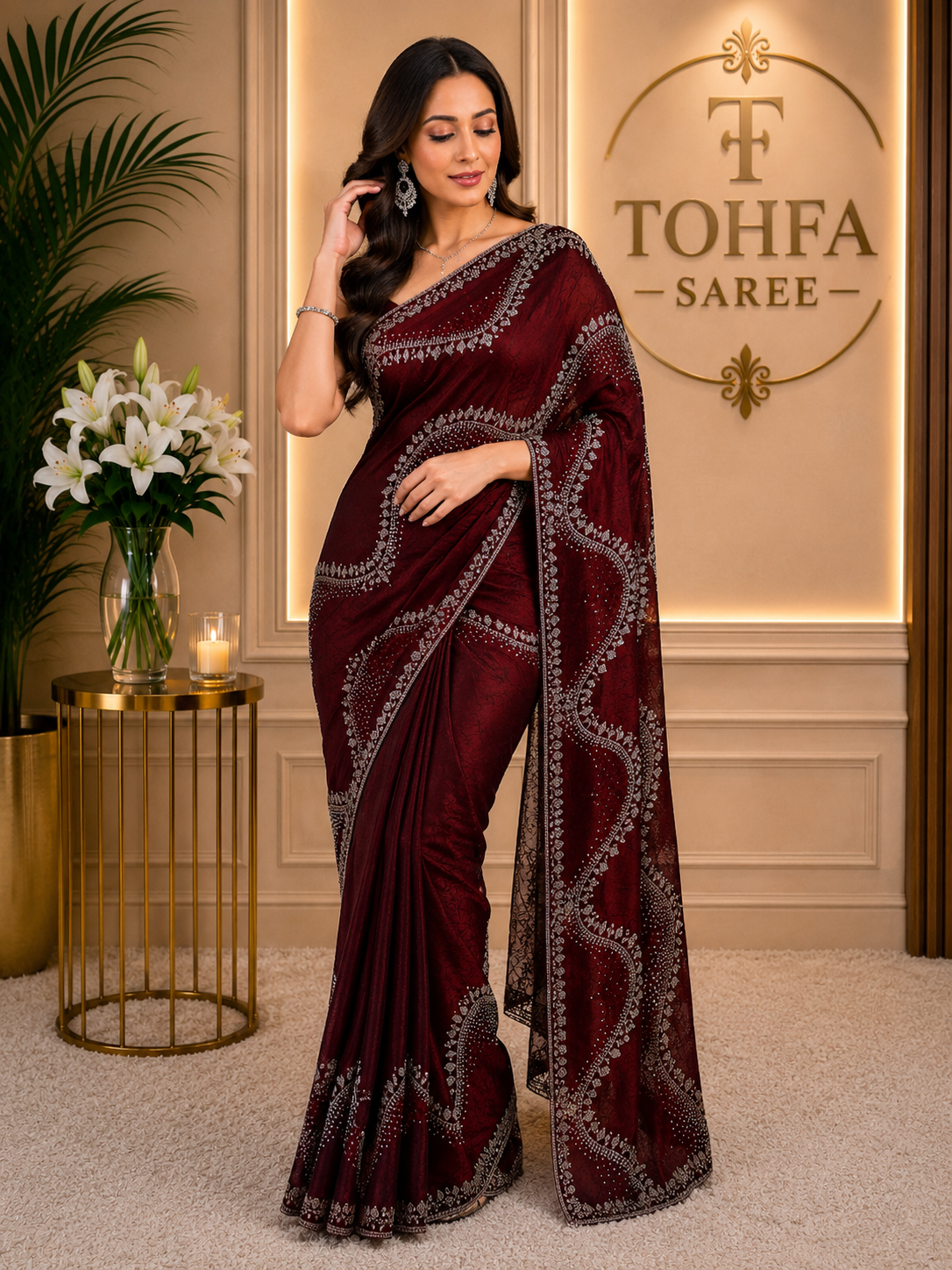 Premium Zarkan Work | Elegant Party Wear Saree