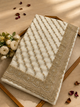 White Georgette Saree with Zari & Zarkhan Work