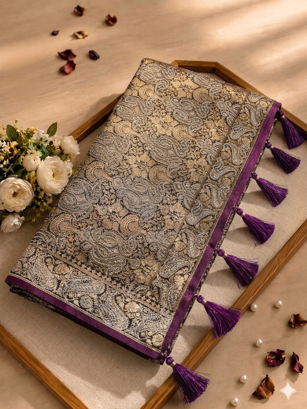 ✨ Royal Wine Banarasi Silk Saree – Timeless Elegance in Every Weave ✨
