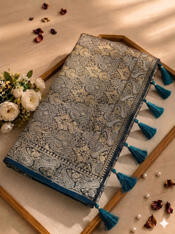 ✨ Royal Blue Banarasi Silk Saree – Timeless Elegance in Every Weave ✨