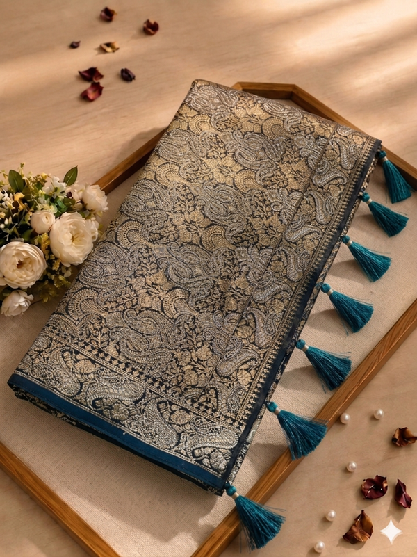 ✨ Royal Blue Banarasi Silk Saree – Timeless Elegance in Every Weave ✨