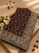 Elegant Wine  Georgette Saree with Zari &ZARKHAN Work – Luxury Wedding Collection